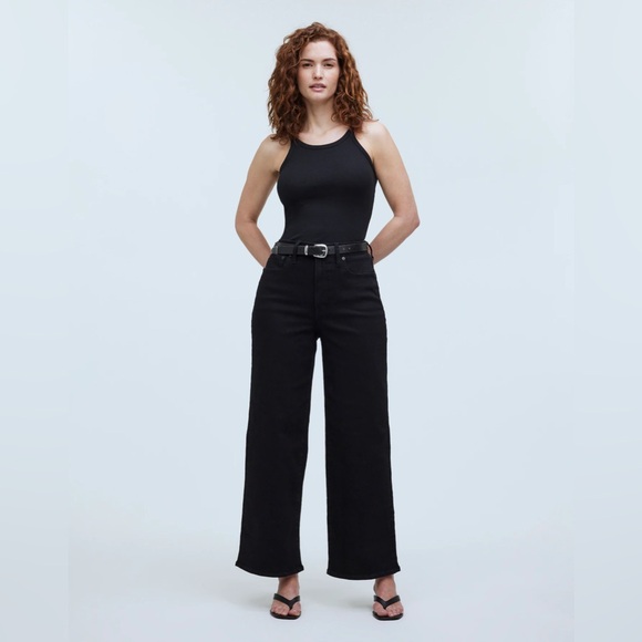 Madewell Denim - NWT Madewell The Curvy Perfect Vintage Wide-Leg Jean in black rinse wash - 28
